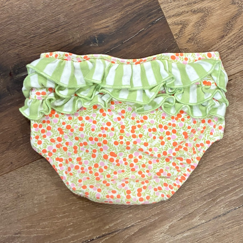 Matilda Jane Hello Lovely Sweetly Striped Orange Diaper Cover Bloomers 6-12m